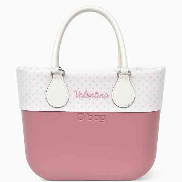 Bolso O bag Mini rosa personalizado Bolso O bag Mini rosa con borde personalizado de lunares y nombre bordado