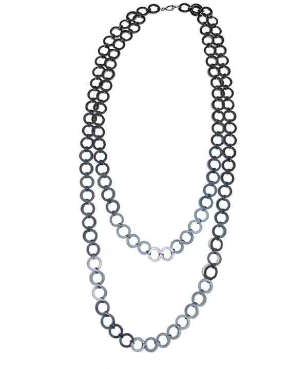 collar Órbita gris de doble aro moderno
