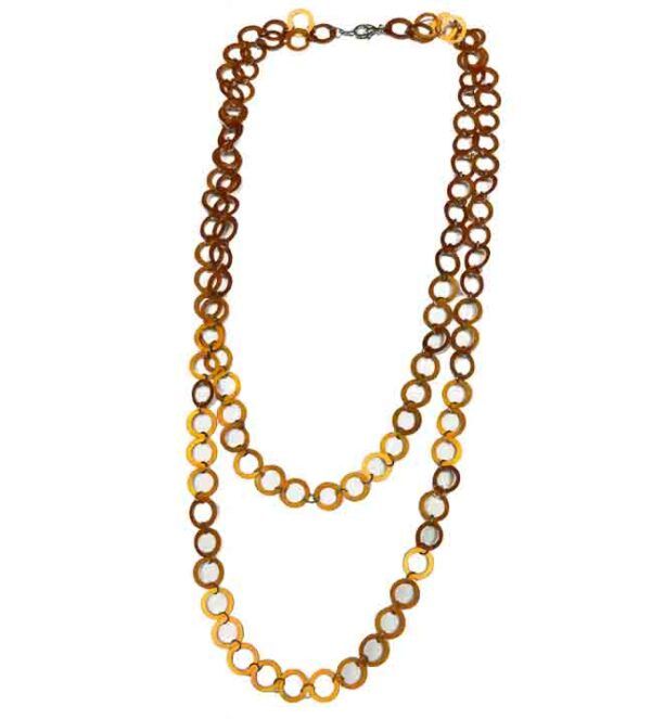 collar Órbita naranja de doble aro moderno