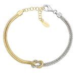 pulsera Nudo de Amor bicolor en plata de ley con detalles en oro – Amen