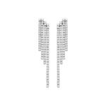 Pendientes Disazar largos de plata 925 con circonitas brillantes y acabado rodio