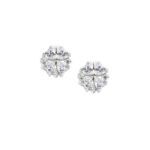 Pendientes Quadricuore 2 en 1 en plata de ley rodiada con circonitas blancas en su versión mini de 8 mm.