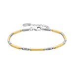 Pulsera Mirtis de plata de ley 925 con circonitas y acabado oro amarillo de 18k