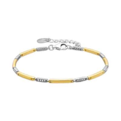 Pulsera Mirtis de plata de ley 925 con circonitas y acabado oro amarillo de 18k