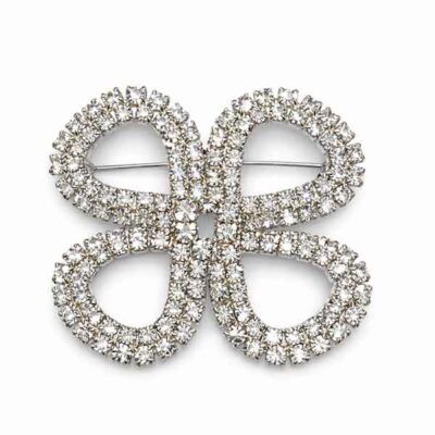 Broche Jaipur Cristal elegante con diseño simétrico y cristales brillantes