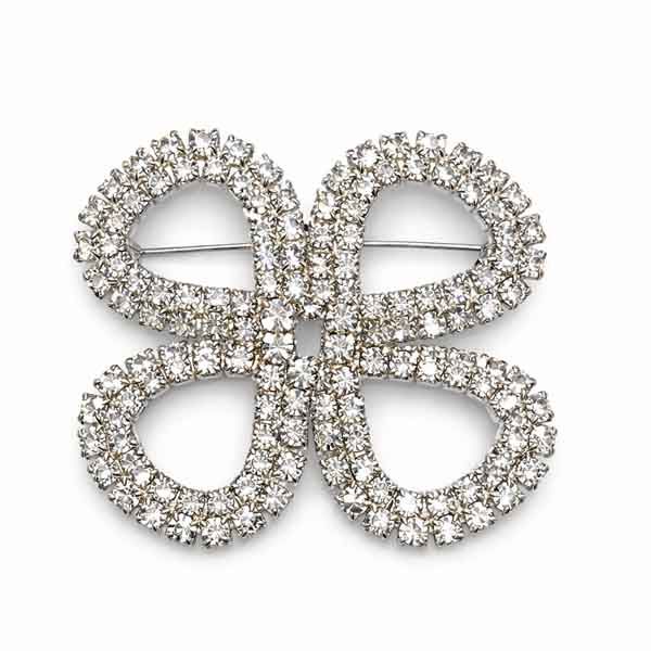 Broche Jaipur Cristal elegante con diseño simétrico y cristales brillantes