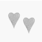 Pendientes Cuore de corazón en plata con circonitas blancas AMEN