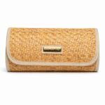 Bolso Anne artesanal en fibras vegetales y piel reciclada con acabado natural