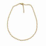 cadena acero dorado 45 cm con extensión y eslabón ovalado