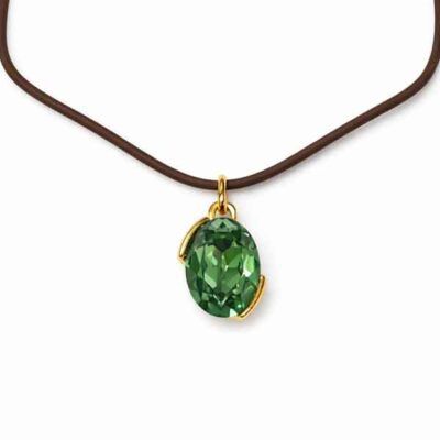 Colgante Lia chapado en oro con cristal Swarovski verde de 2 x 1,4 cm