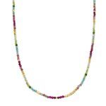 Collar Ane multicolor de plata de ley 925 con cristal y acabado en oro amarillo de 18k