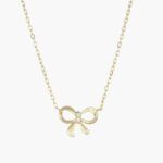 collar lazo dorado plata con circonitas blancas
