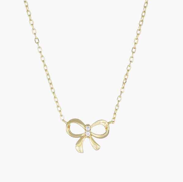 Collar lazo dorado plata con circonitas blancas collar lazo dorado plata con circonitas blancas