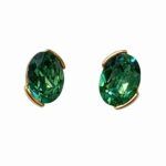 pendientes Lia chapados en oro con cristal Swarovski verde