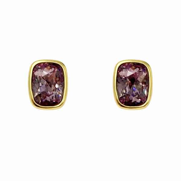 pendientes chapados en oro con cristal Swarovski Lu