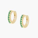 Pendientes Tennis Color dorados con circonitas verdes de AMEN