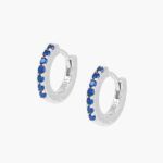 Pendientes Tennis Color de plata con circonitas azul klein AMEN