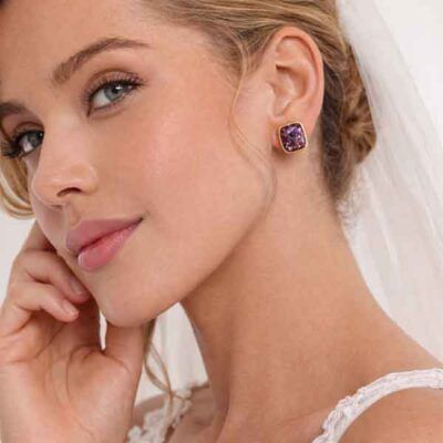 pendientes chapado oro Swarovski para novia