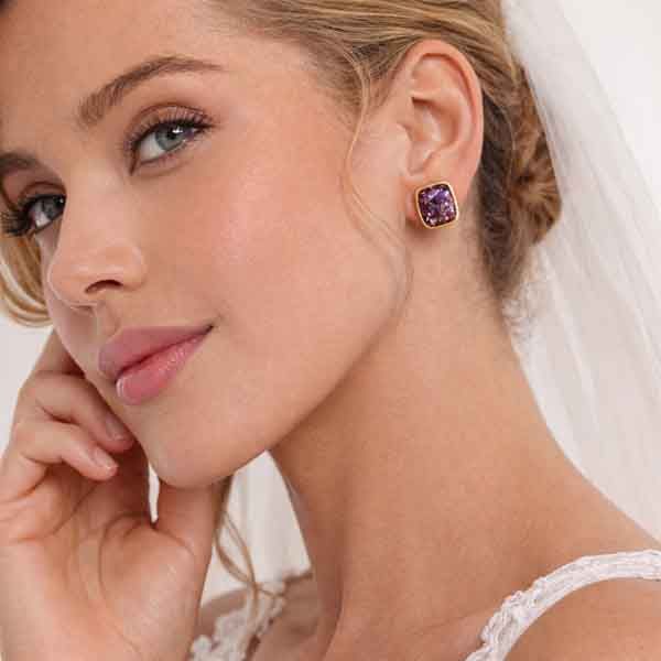 pendientes chapado oro Swarovski para novia
