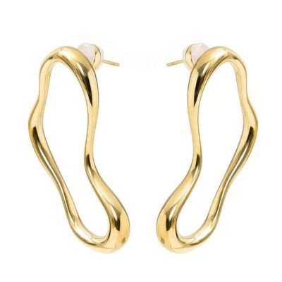 Pendientes Dravor de Luxenter vistos de frente con diseño orgánico dorado