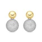 Pendientes Avihe dorados con circonitas brillantes de Luxenter