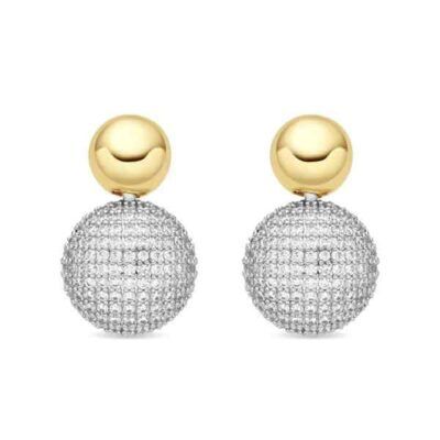 Pendientes Avihe dorados con circonitas brillantes de Luxenter