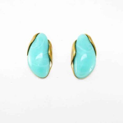 Pendientes Valentina azul turquesa de acero y resina