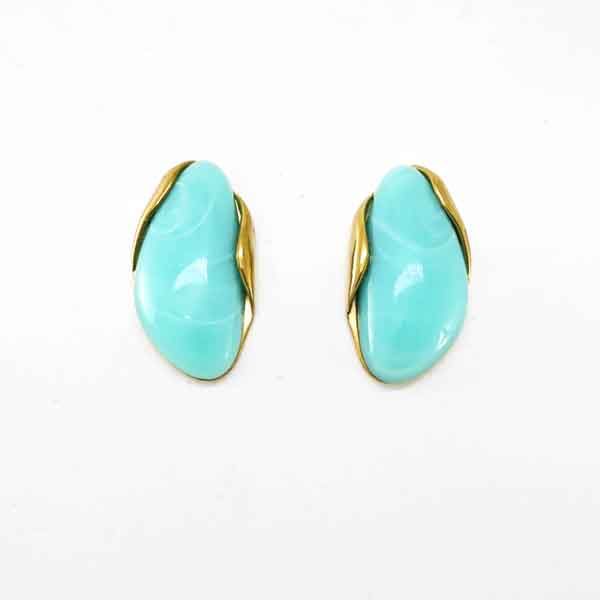 Pendientes Valentina azul turquesa de acero y resina