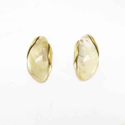 Pendientes Valentina crema de acero y resina