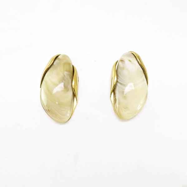 Pendientes Valentina crema de acero y resina