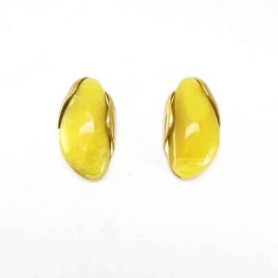 Pendientes Valentina amarillo de acero y resina