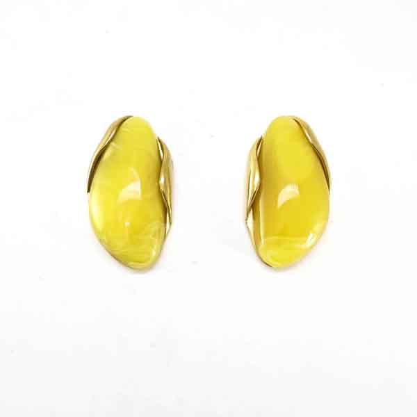 Pendientes Valentina amarillo de acero y resina