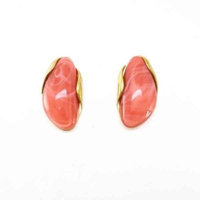 Pendientes Valentina coral de acero y resina