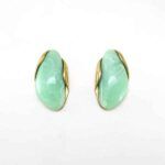 Pendientes Valentina verde agua de acero y resina