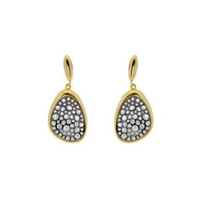 Pendientes Sirian de Luxenter con circonitas brillantes y acabado en oro amarillo